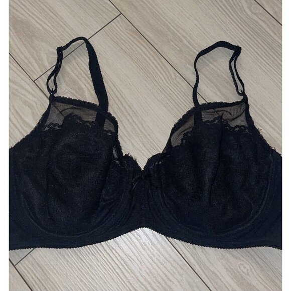 Vintage Maidenform Ambiance 3829 Unlined Lace Bra Underwire Womens 36D Black - Picture 3 of 6